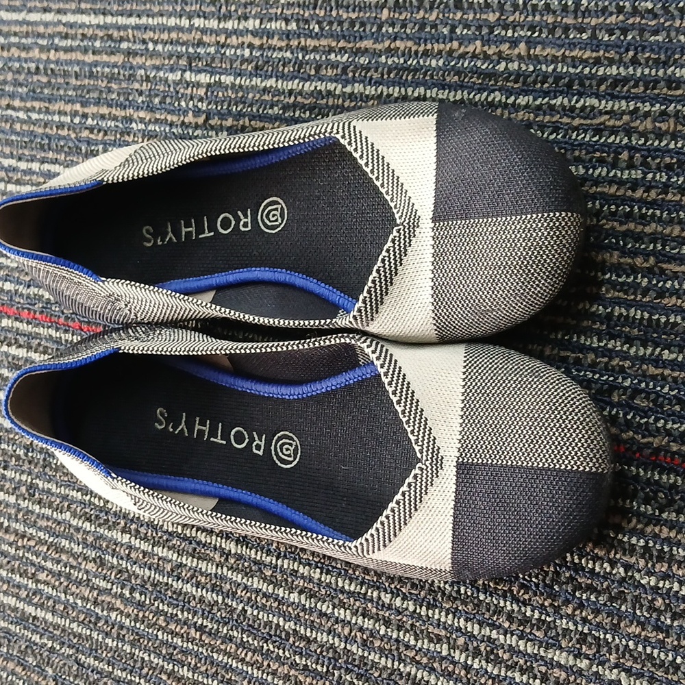 Rothy's Round / Cap Toe Flats Navy/cream Size 11 - Picture 4 of 7